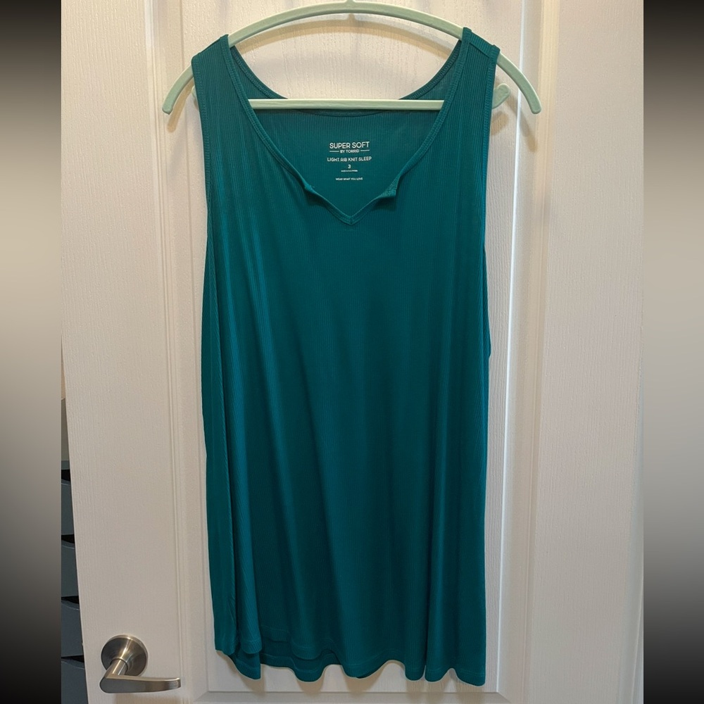 Torrid Teal Super Soft Sleep Tank Size 3